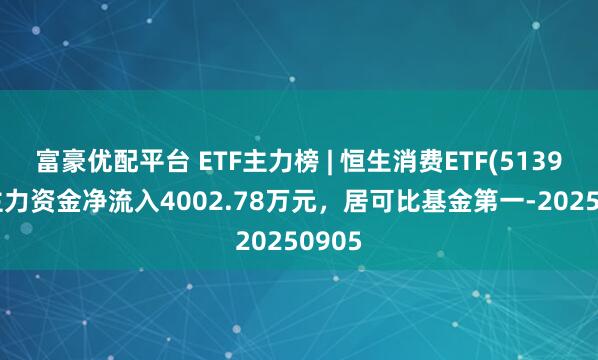 富豪优配平台 ETF主力榜 | 恒生消费ETF(513970)主力资金净流入4002.78万元，居可比基金第一-20250905